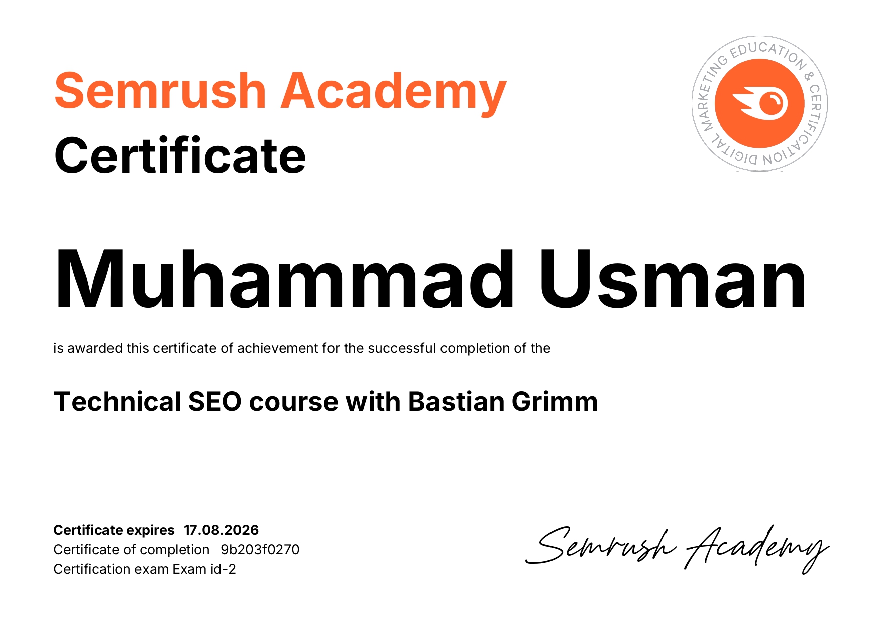 Certificate 3